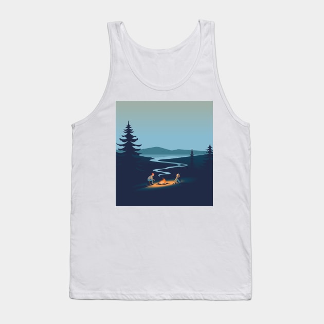 Flowing campfire Tank Top by Ricard Jorge illustration